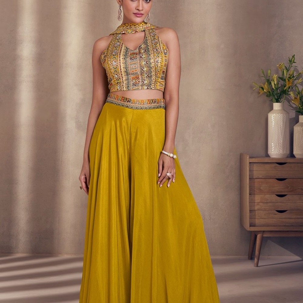 Mustard Sequin (Lehenga / Sharara) Set
